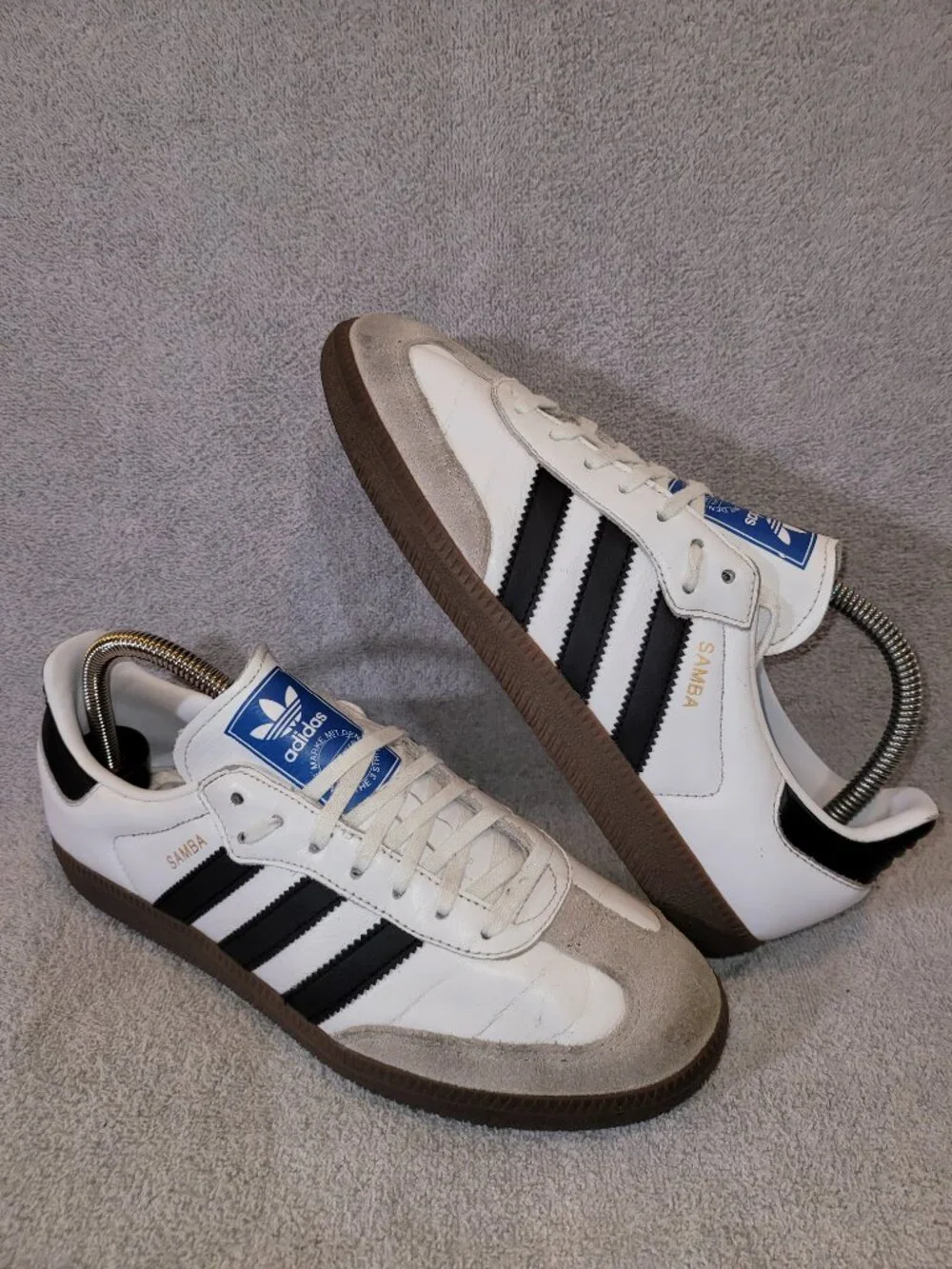 Adidas Samba OG Big Kid's Size 7 White Black Brown Gum Sneakers (#1881)